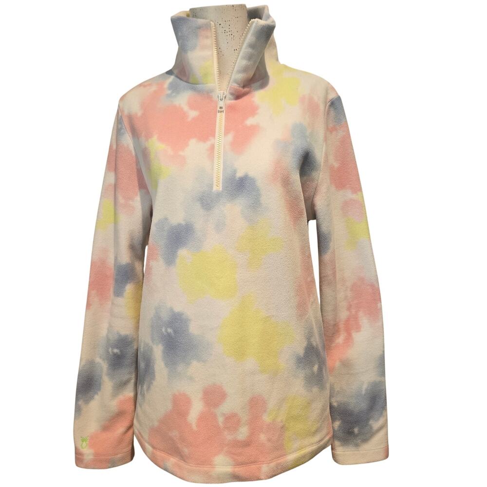 Dudley Stephens Greenpoint Fleece Pullover Small - Pastel Tie Dye Turtleneck - Picture 2 of 9